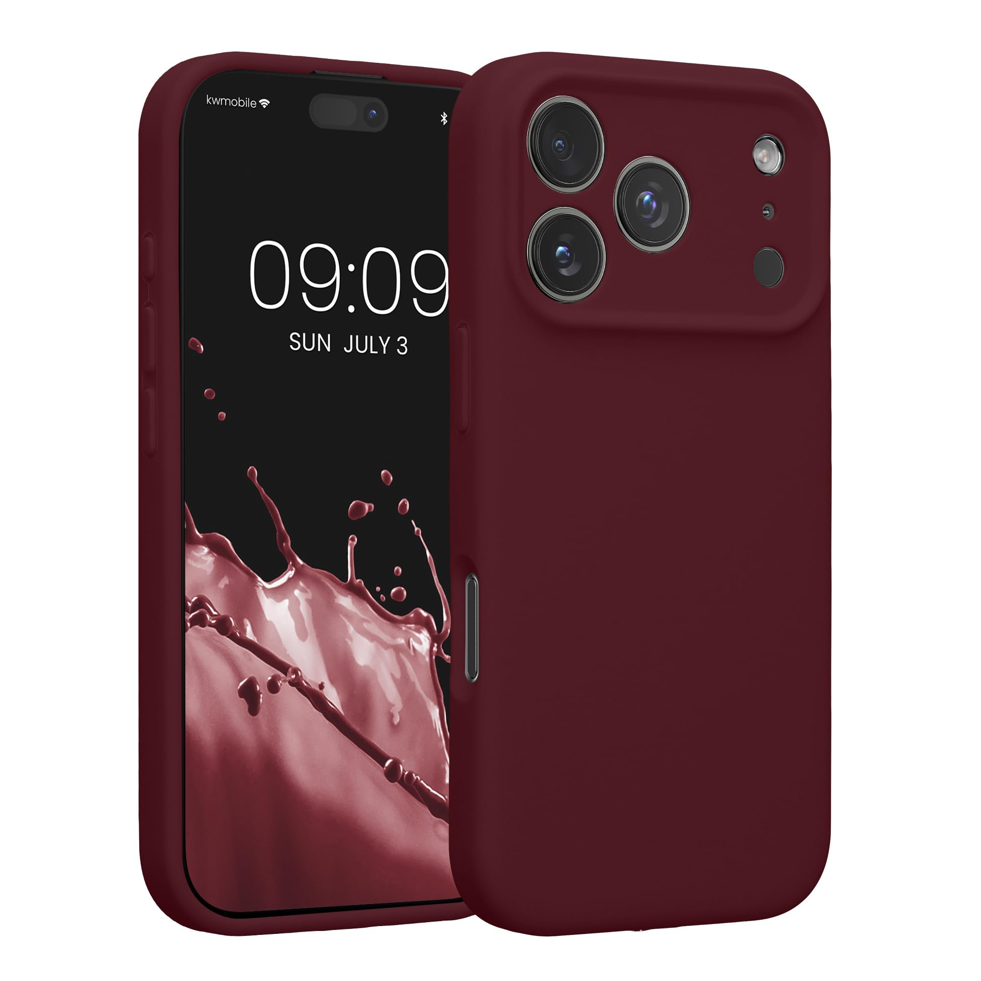 kwmobile Case Compatible with Apple iPhone 17 Pro Case - Slim TPU Silicone Phone Cover - Soft Touch Finish - Bordeaux Violet