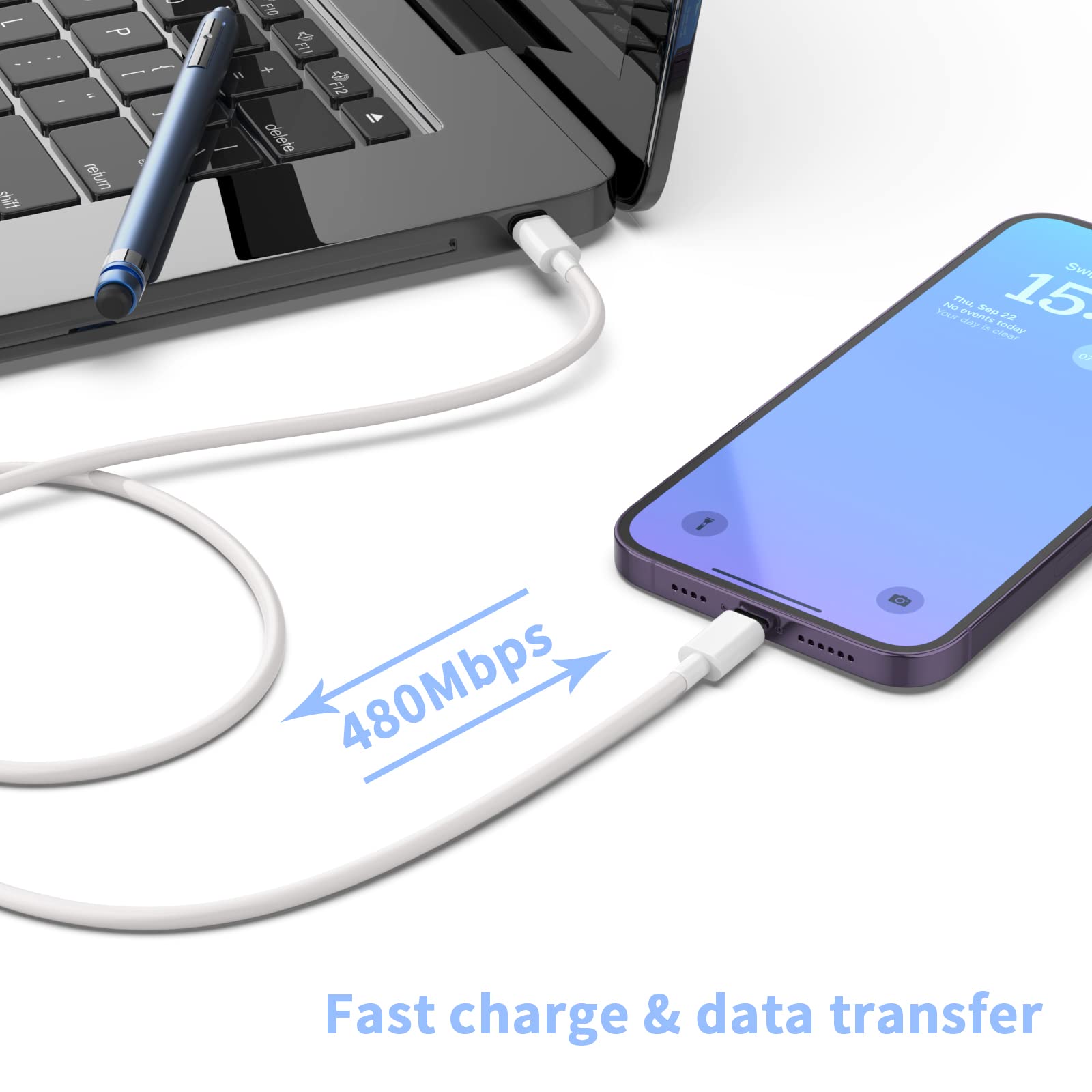 ILOUYU 3 Pack Fast Charger for iPhone 14/13, 20W PD USB C Wall Adapter & 6FT Type C to Lightning Cable, White, Model G06-PD
