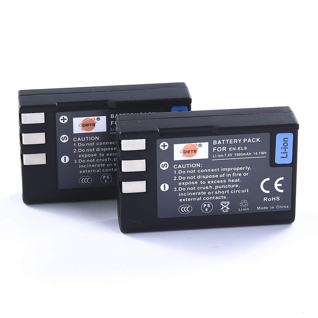 Dste    2X En El9 Rechargeable Li Ion Battery For Nikon D40 D40X D60 D3000 D5000 Digital Camera As Enel9 En El9A