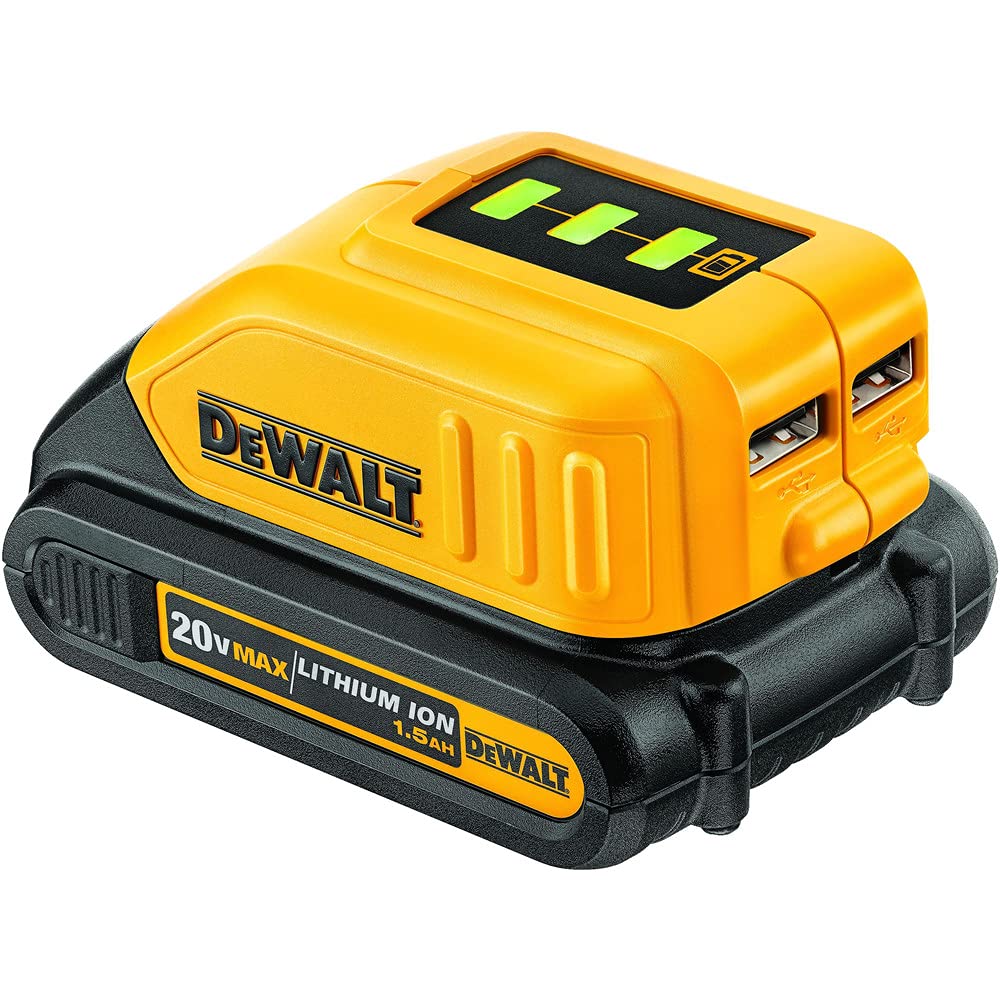 Dewalt 12V/20V Max Usb Charger With 2 Ports And State Of Charge Indicator(Dcb090)