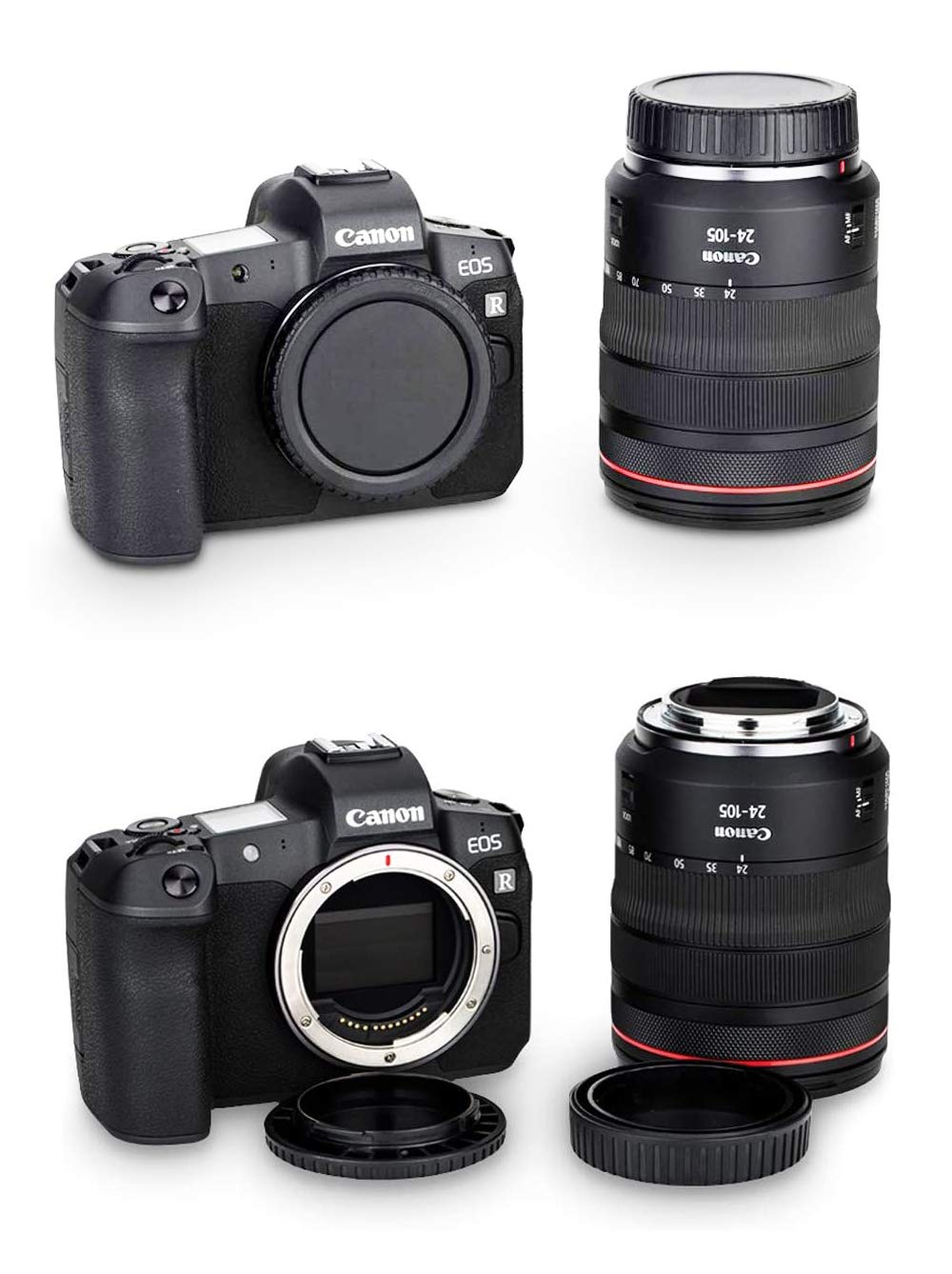 Camera Body Cap & Rear Lens Cap Cover Compatible For Canon Eos R100 R10 R8 R50 R3 R5 R6 Rp Kit Rf Mount Lens (2 Pack)