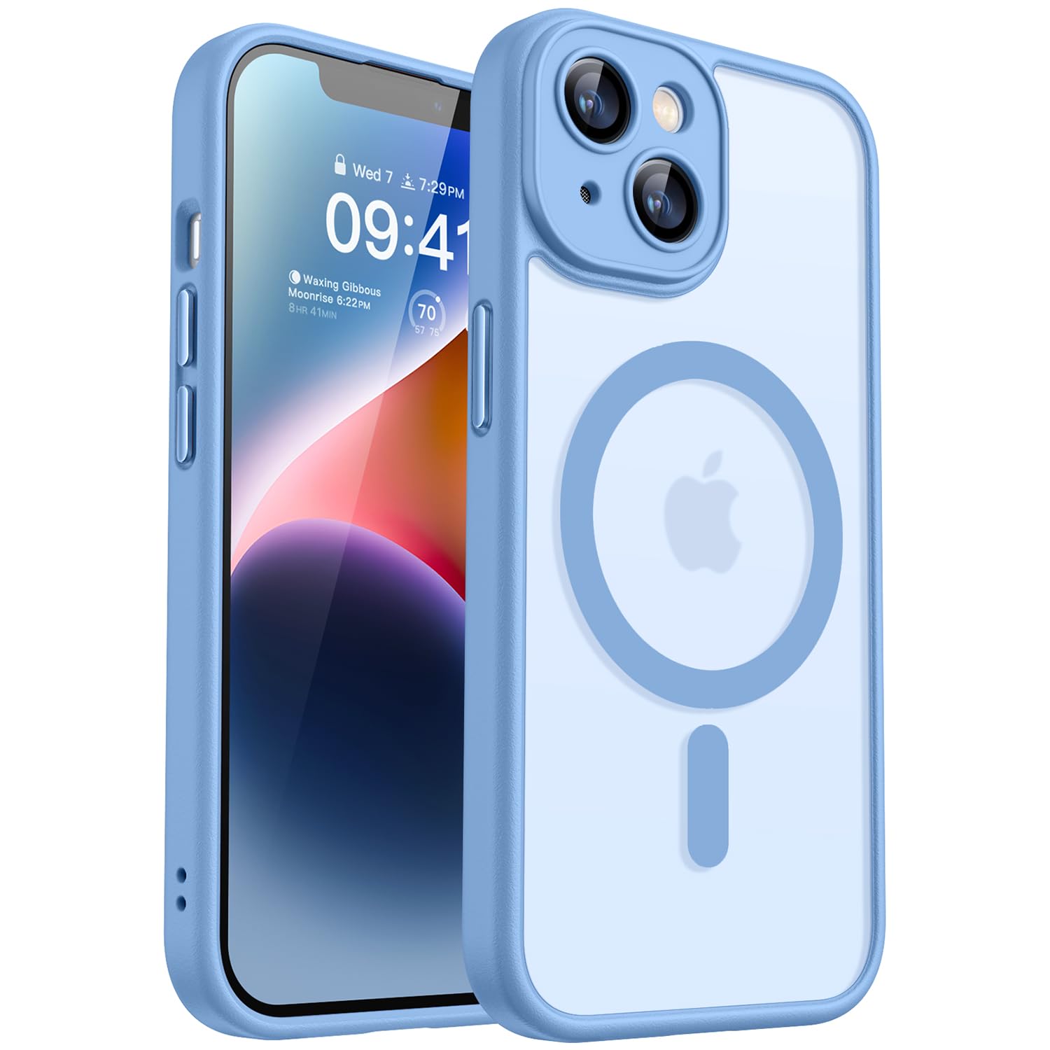 Canshn Magnetic For Iphone 14 Case, Upgraded [Full Camera Protection] [Compatible With Magsafe] [Translucent Matte] Shockproof P