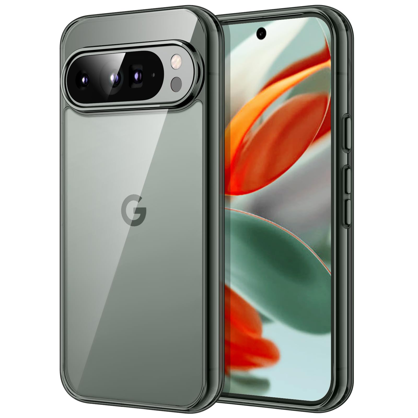 JETech Case for Google Pixel 9/9 Pro 2024, Non-Yellowing Shockproof Bumper Protective Phone Cover, Anti-Scratch Hard PC Back (Ha