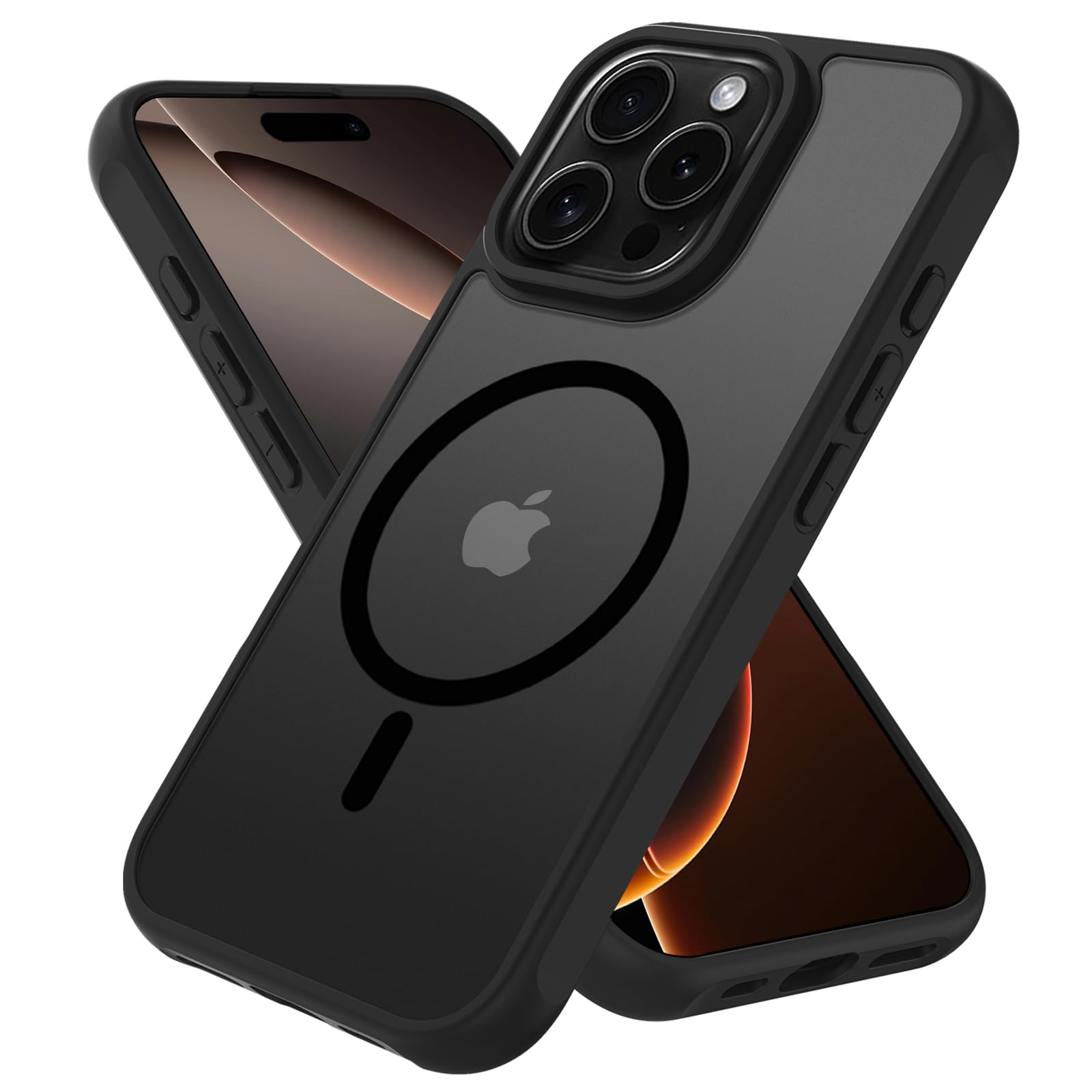 Pinlisheng Magnetic For Iphone 16 Pro Case,Compatible With Magsafe,Military Grade Drop Tested, Shockproof Matte Translucent Hard