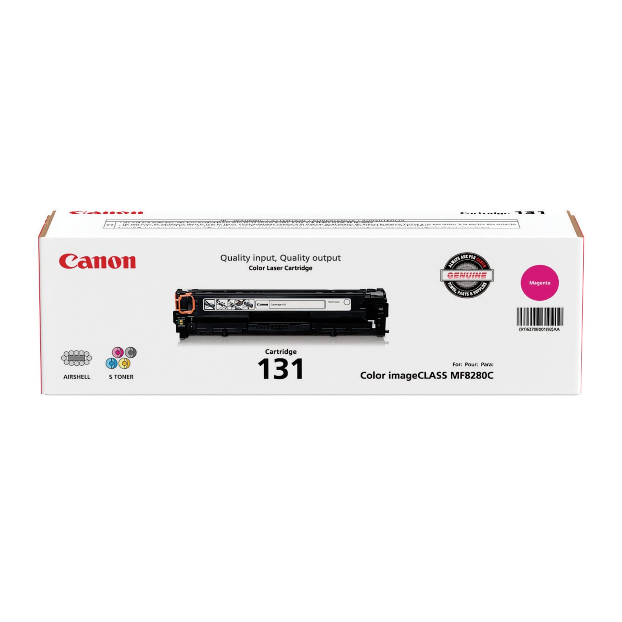 Canon Genuine Toner Bundle 131 (6270B004), 3 Pack (1 Each: Cyan, Magenta, Yellow), For Canon Color Imageclass Mf8280Cw, Mf624Cw,