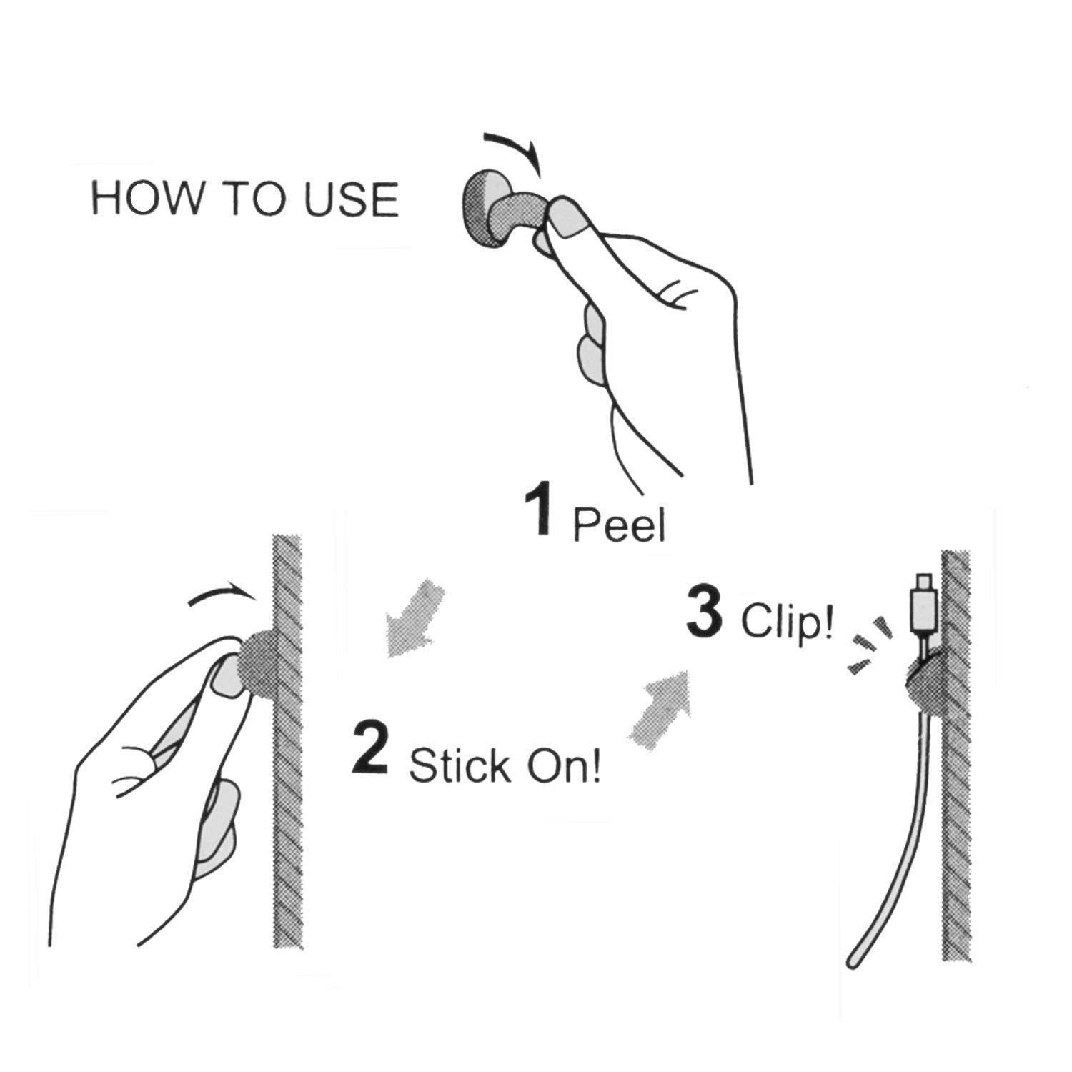 24 Pieces Adhesive Cable Clips Viaky Wire Management Desk Cable Organizer Cord Clips Cable Holder Clamps   Home, Office, Cubicle