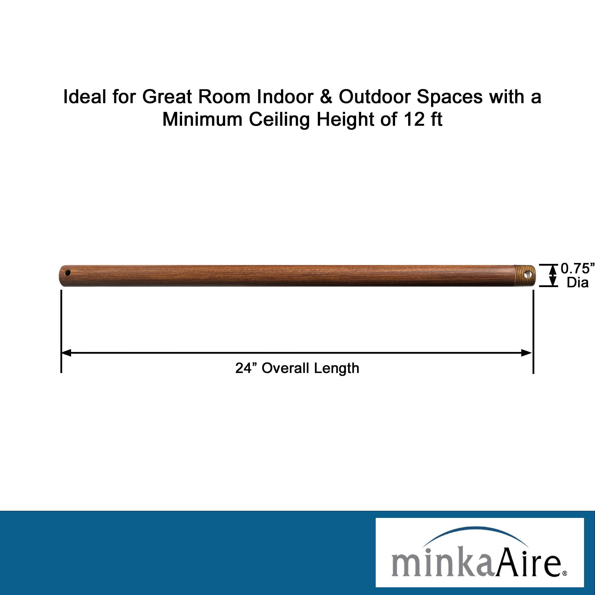 Minka-Aire 24 Inch Ceiling Fan Downrod - Dr524-Odk