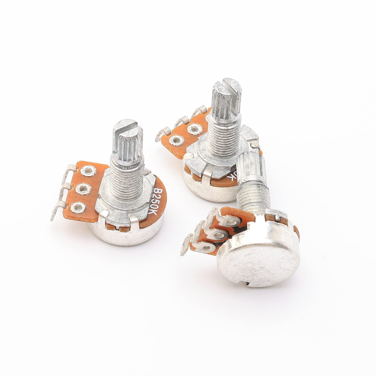 Guitar Potentiometers Split Shaft Pots Audio Tone Switch Control Pack Of 10 (B250K)