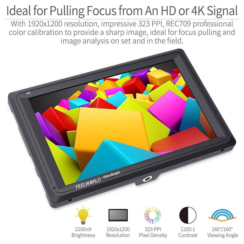 Feelworld Fw279 7 Inch 2200Nit Ultra Bright Dslr Camera Field Monitor High Brightness Sunlight Viewable Full Hd 1920X1200 4K Hdm