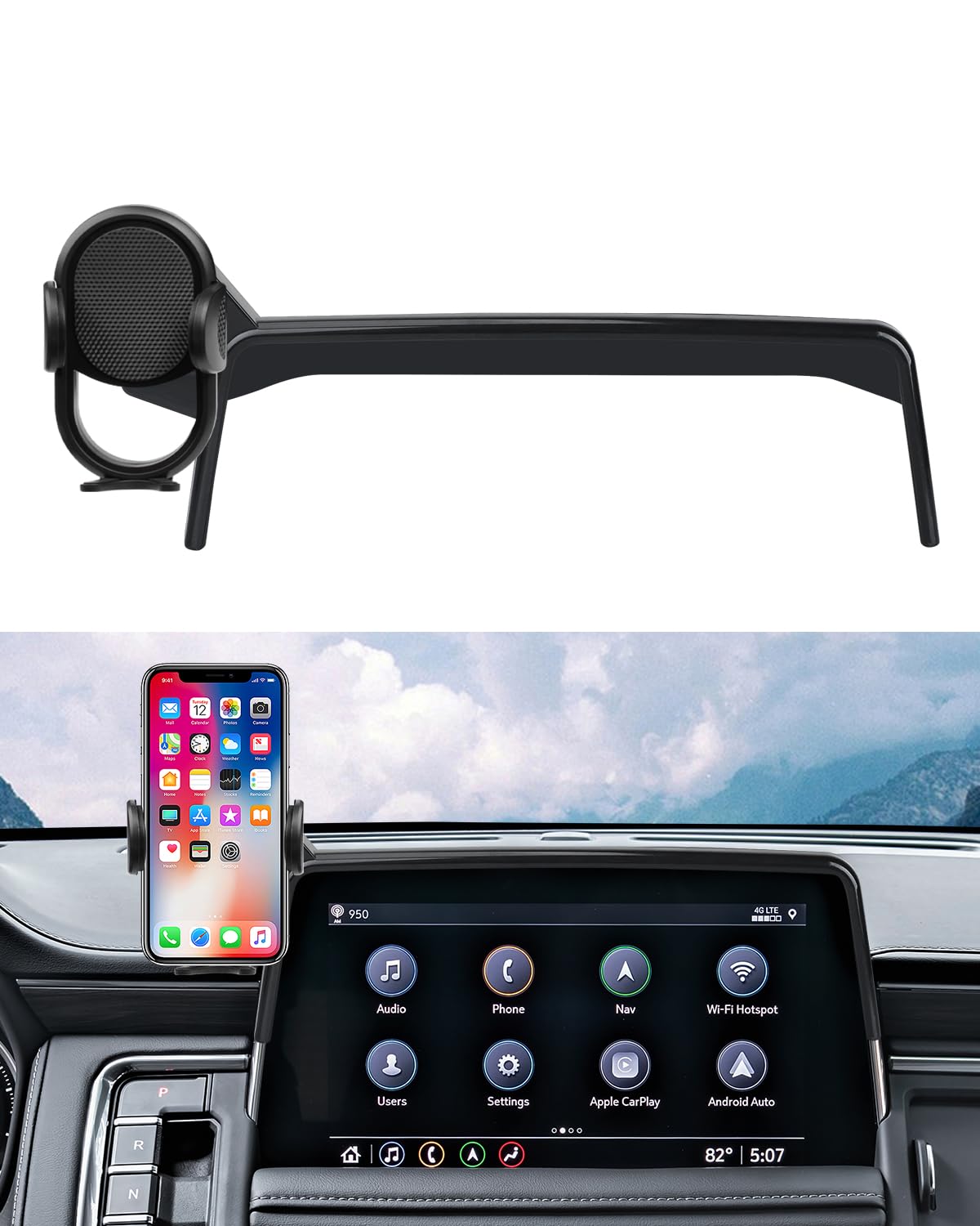 Autorder Car Phone Holder For 2021-2024 Chevrolet Chevy Suburban Tahoe/Gmc Yukon Accessories Phone Mount 10.2-Inch Screen Cell P