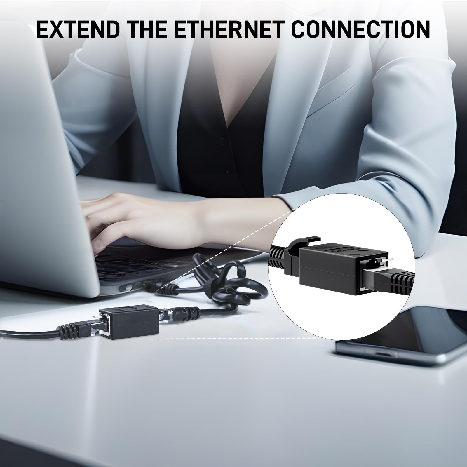 Darkrock Network Coupler 10 Packs Ethernet Coupler Rj45 Coupler For Cat7/Cat6/Cat5E/Cat5 Ethernet Cable Extender Adapter High Sp