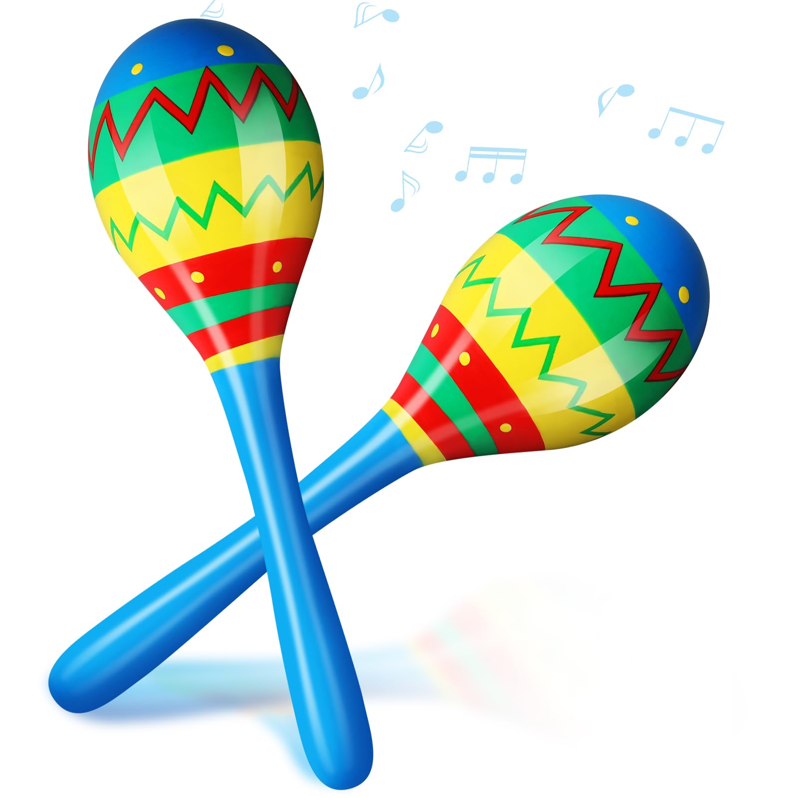 Relaxgiant 7.87 Inches Fiesta Wooden Maracas 2 Pcs Noisemaker for Mexican Fiesta Musical Maracas Party Mexican Birthday Christma