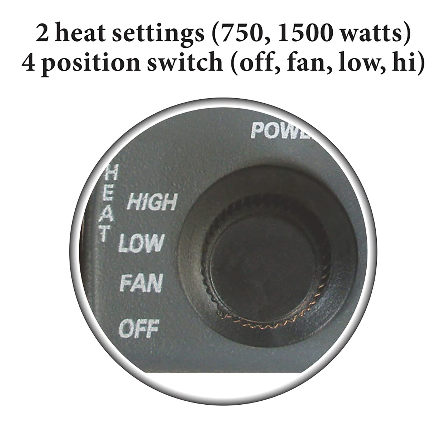 Optimus, 5.4 X 6.7 X 6.3 Inch, White/Grey Mini Compact Utility Thermostat Heater