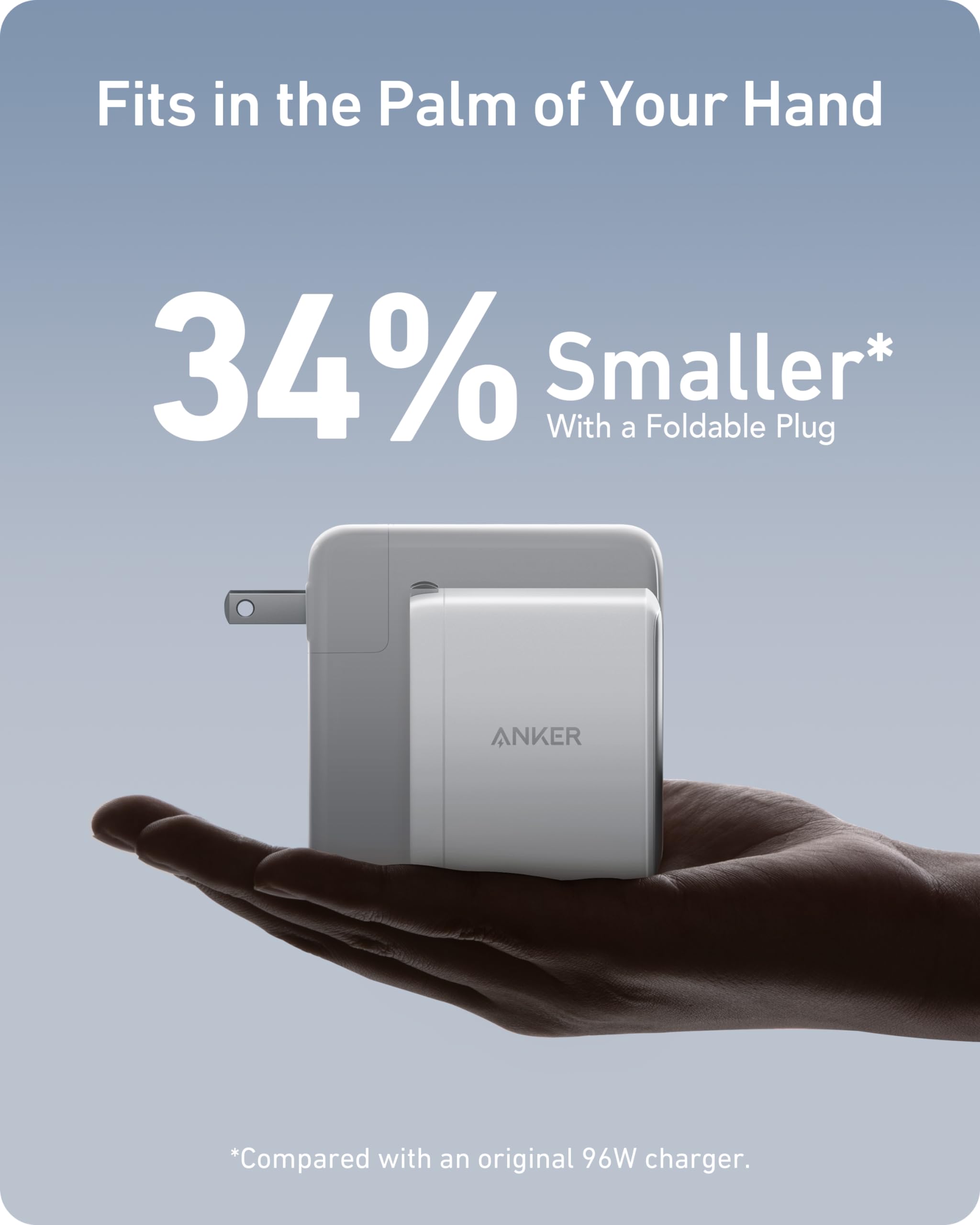 Anker Nano 100W Usb C Charger, 3 Port Fast Compact Gan Charger For Macbook Pro/Air, Pixelbook, Thinkpad, Dell Xps, Ipad Pro, Iph