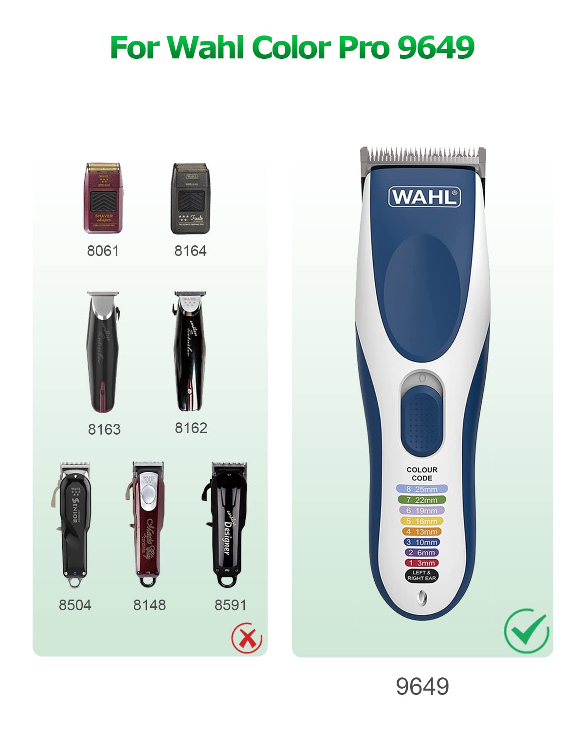 Wahl Charger 9649 Replacement For Wahl Color Pro Cordless Hair Clipper & Trimmer 9649, Arkare Hair Clipper Charger Cord Ac Adapt