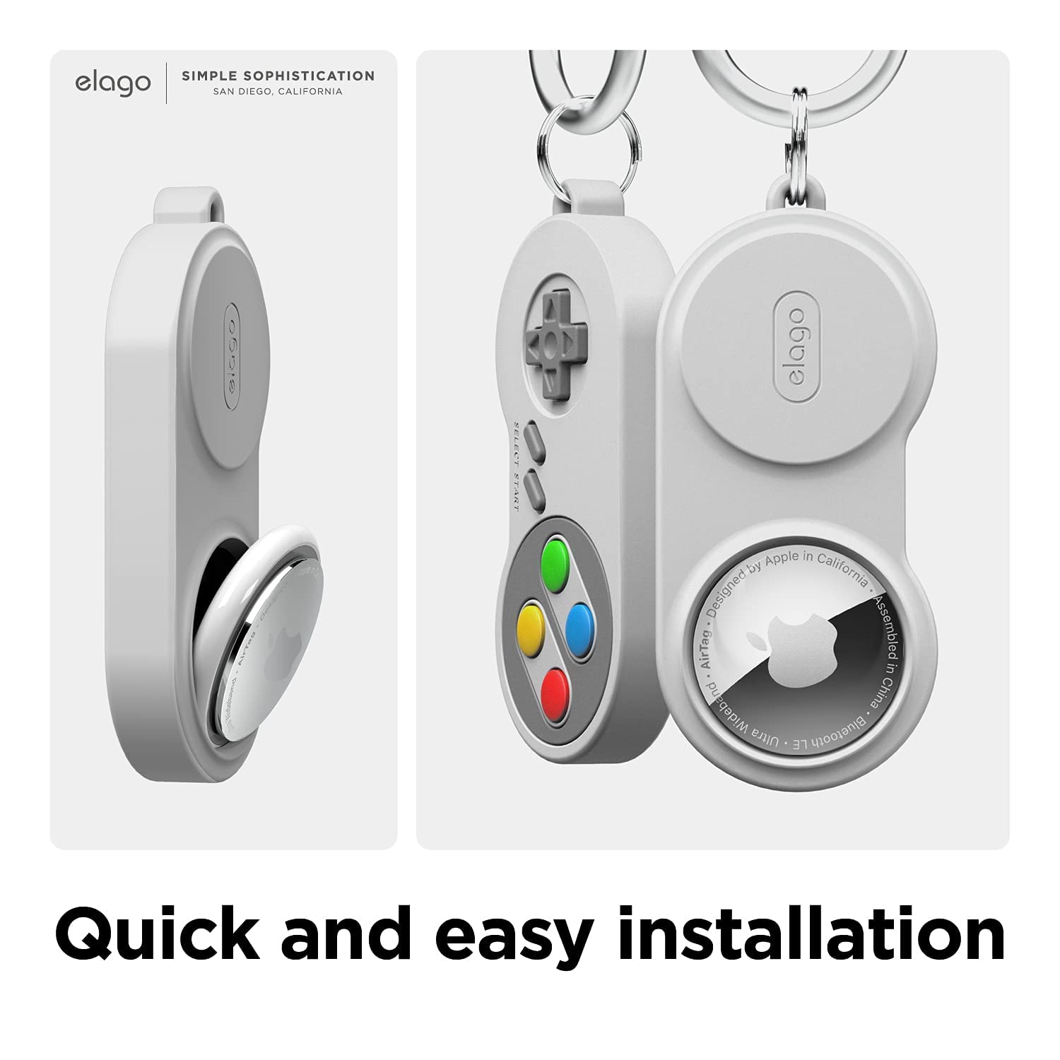 Elago W5 Case Keychain Compatible With Apple Airtags - (Track Dogs, Keys, Backpacks, Purses, Golf Rangefinders) Tracking Device