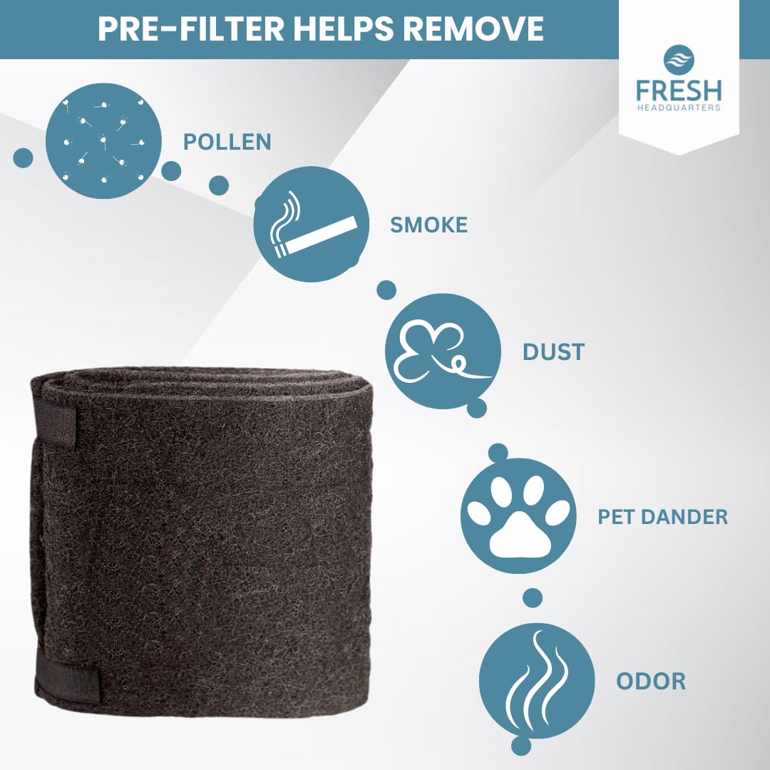 Honeywell 50100, 50150, 50200, 50250, 50300 Air Purifiers Compatible Pre Filter Deodorizes Air And Removes Odors With Activated