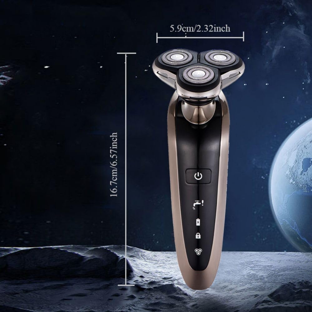 Roziapro Electric Razor For Men Wet And Dry, Cordless Rechargeable Electric Shaver With 3D Floating Head, Ipx6 Waterproof Portab