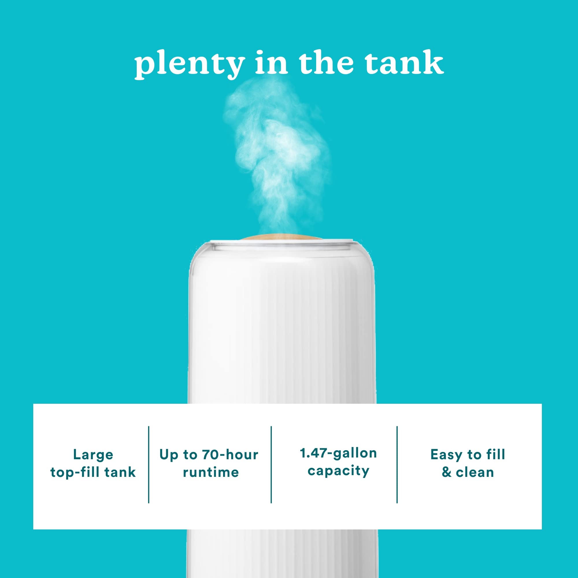 Homedics Ultrasonic Humidifier   Large Deluxe Air Humidifiers For Bedroom, Plants, Office   Top Fill 1.47 Gallon Tank, Cool Mist