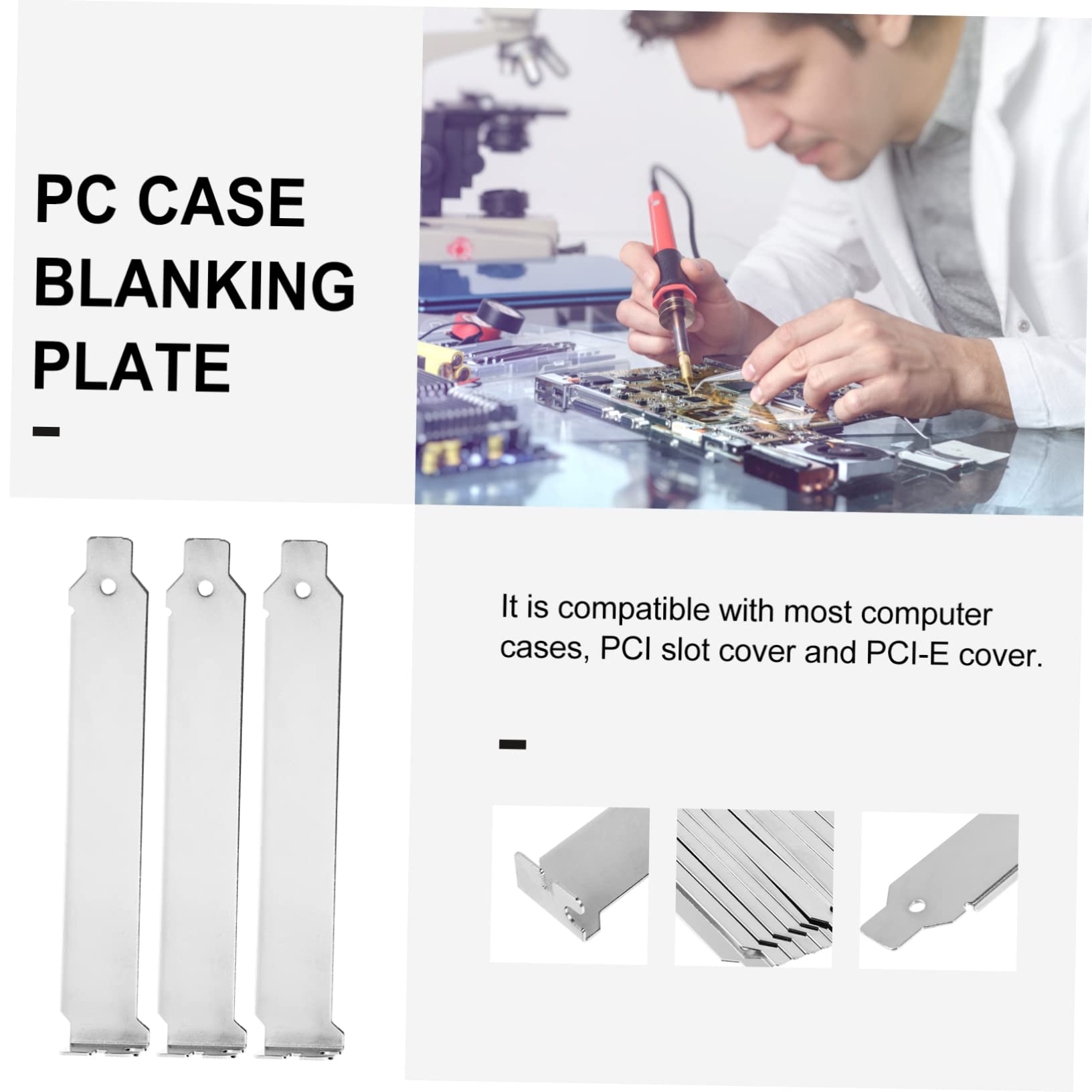Anneome 12Pcs Pci Slot Cover Pci Blank Bracket Expansion Blank Plate For Computer Chassis Essential Computer Accessory For Prote