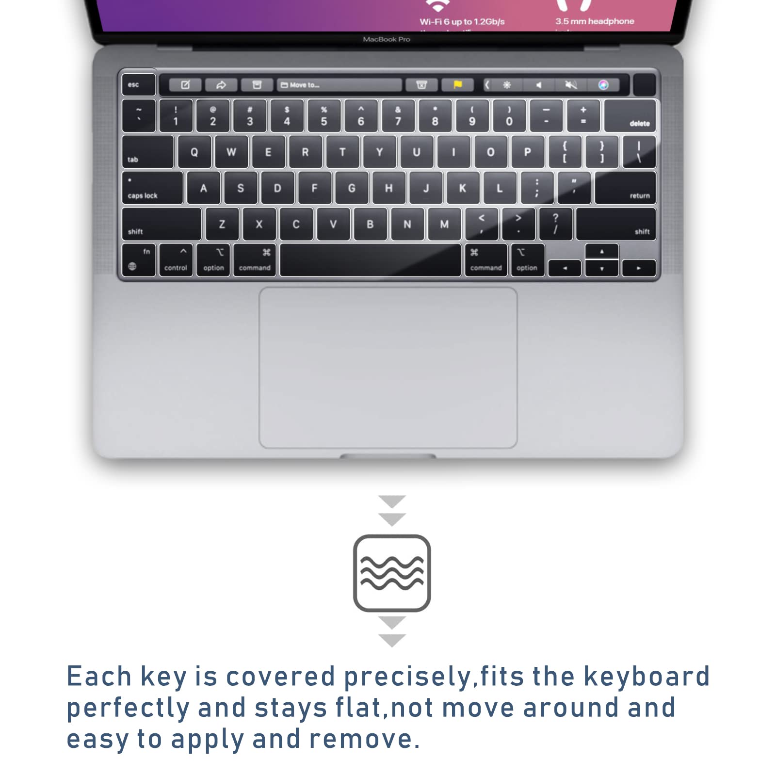 Clear Ultra Thin Tpu Keyboard Cover For 2022 Macbook Pro 13'' M2 Chip(2022)/M1 Chip (2020) / Macbook Pro 16''(2019/2020), Model