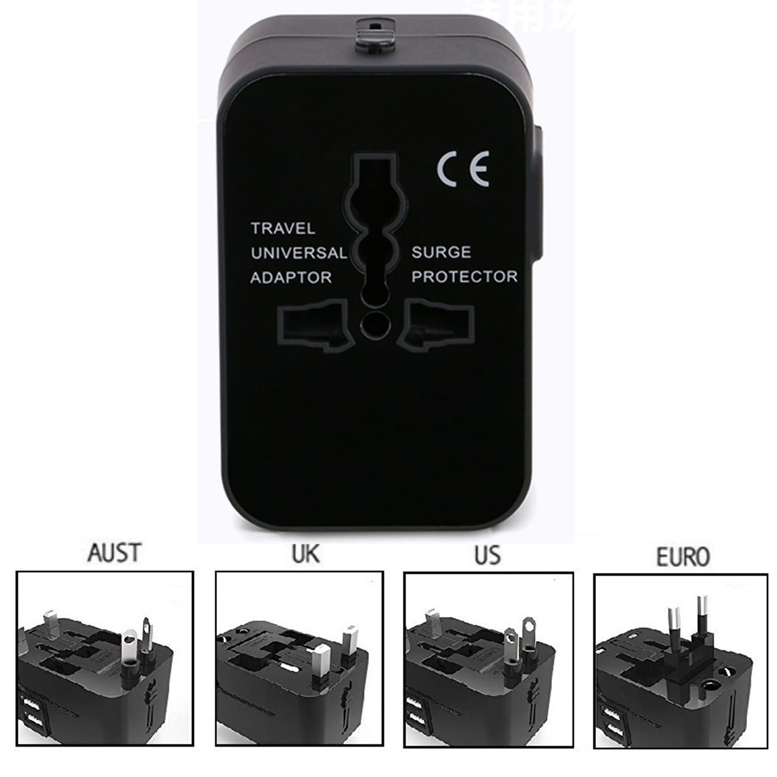 Vishui Premium Travel Adapter, Portable Universal All In One Worldwide Power Adapter, European Travel Plug Adapter, Power Conver