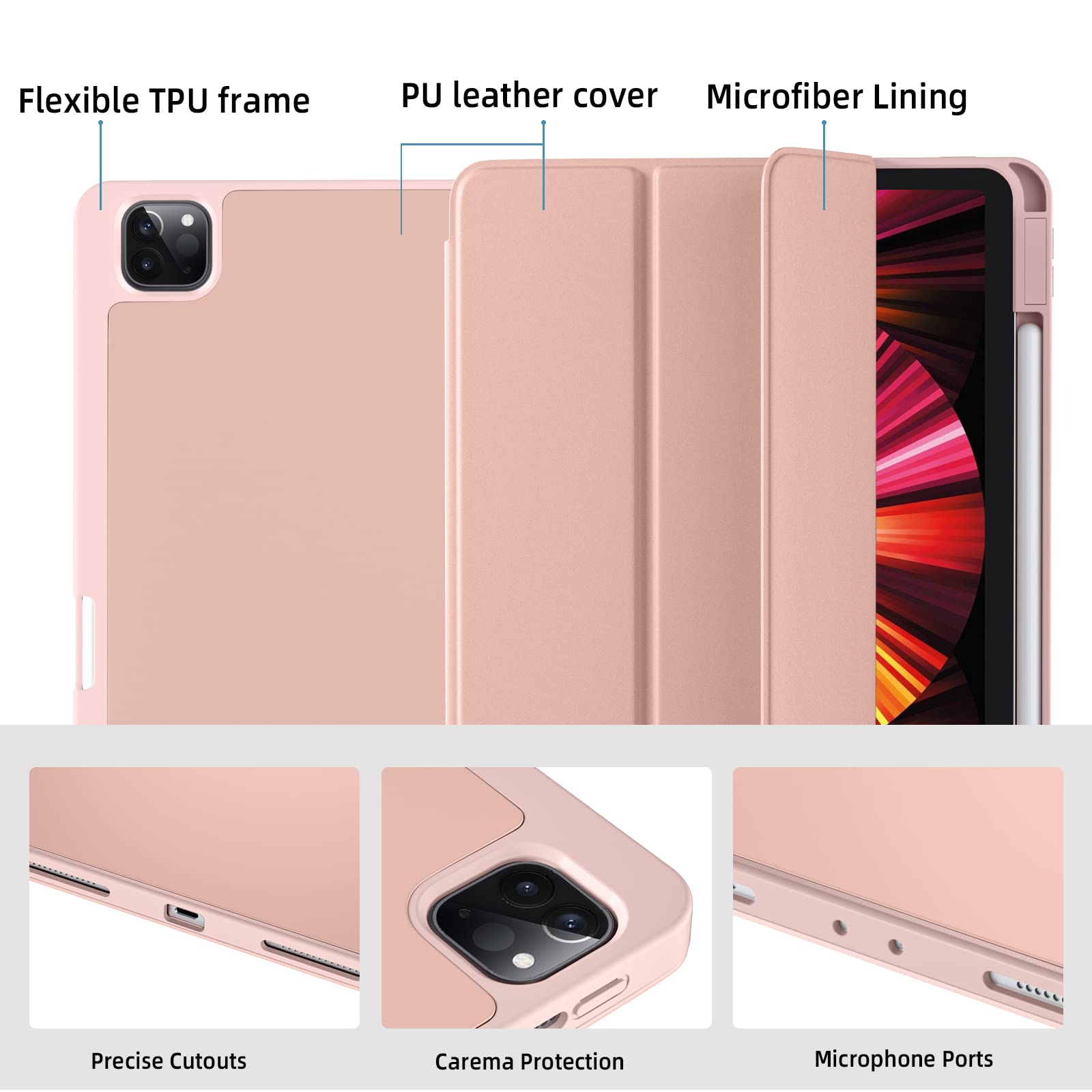 Wenlaty Compatible With Ipad Pro 11 Inch Case 4Th/3Rd/2Nd Generation With Pencil Holder, For Ipad 11 Pro Case 2022/2021/2020, Sl