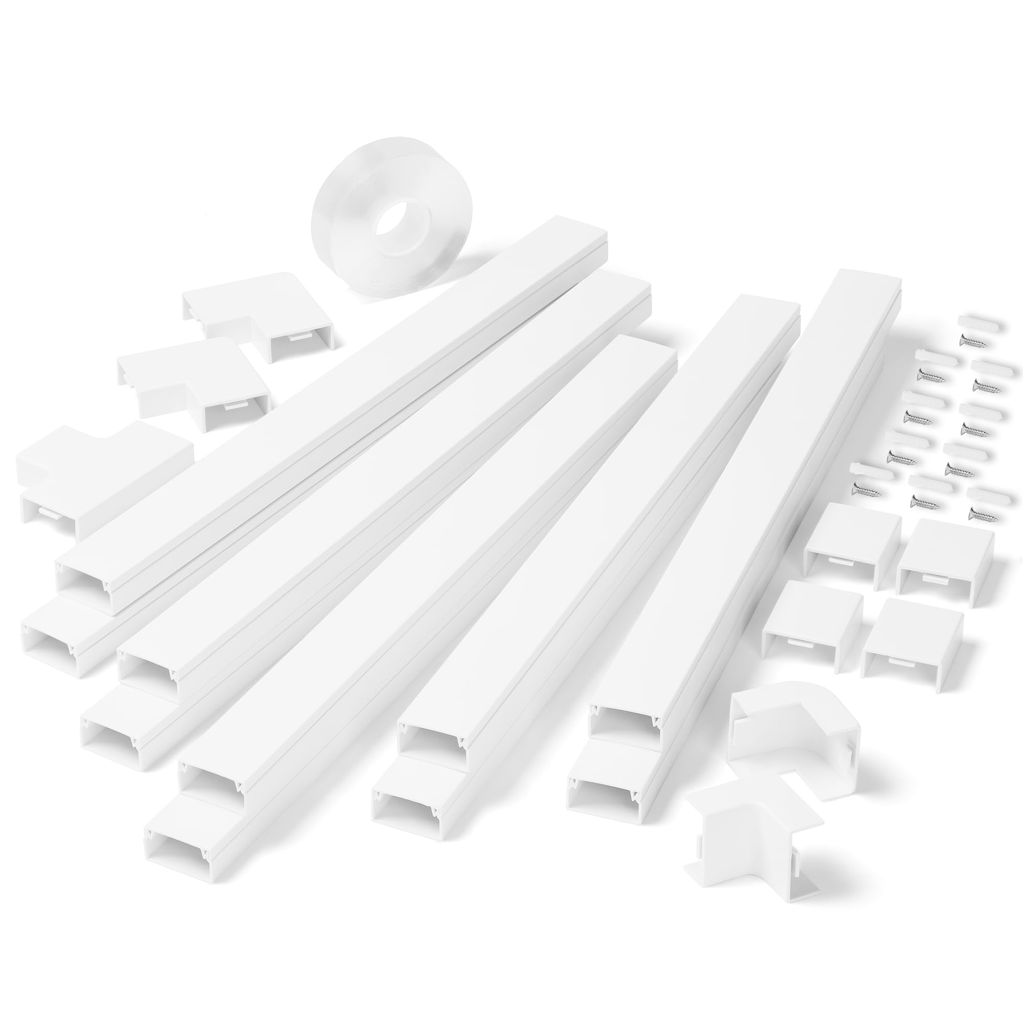 142In Wall Cable Hider Kit, Yclyc Cord Hider Wall Cord Cover For 3 4 Cords, Wire Hiders For Tv On Wall, White Wall Cable Managem