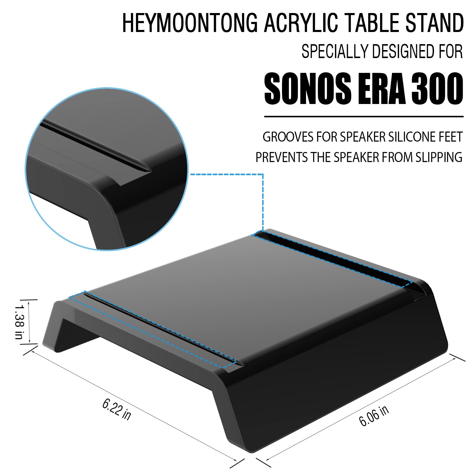Heymoontong Acrylic Table Stand For Sonos Era 300 Wireless Speaker   Desktop Decorative Bracket Mounting Accessories For Sonos E