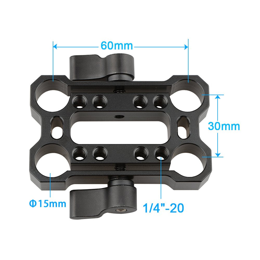 Camvate 15Mm Rod Offset Raiser Clamp For Shoulder Rig Railblock System (Black Thumbscrew)   1690