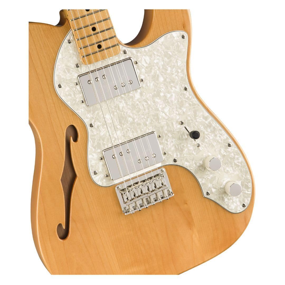 Squier Classic Vibe 70S Thinline Telecaster Electric Guitar, With 2-Year Warranty, Natural, Maple Fingerboard