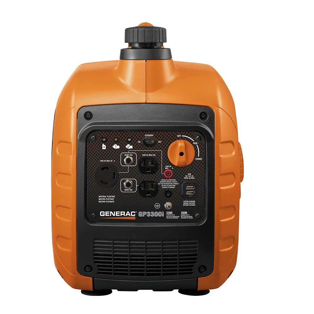 Generac 7154 Gp3300I 3,300 Watt Gas Powered Portable Inverter Generator   Compact And Lightweight Design With Parallel Capabilit