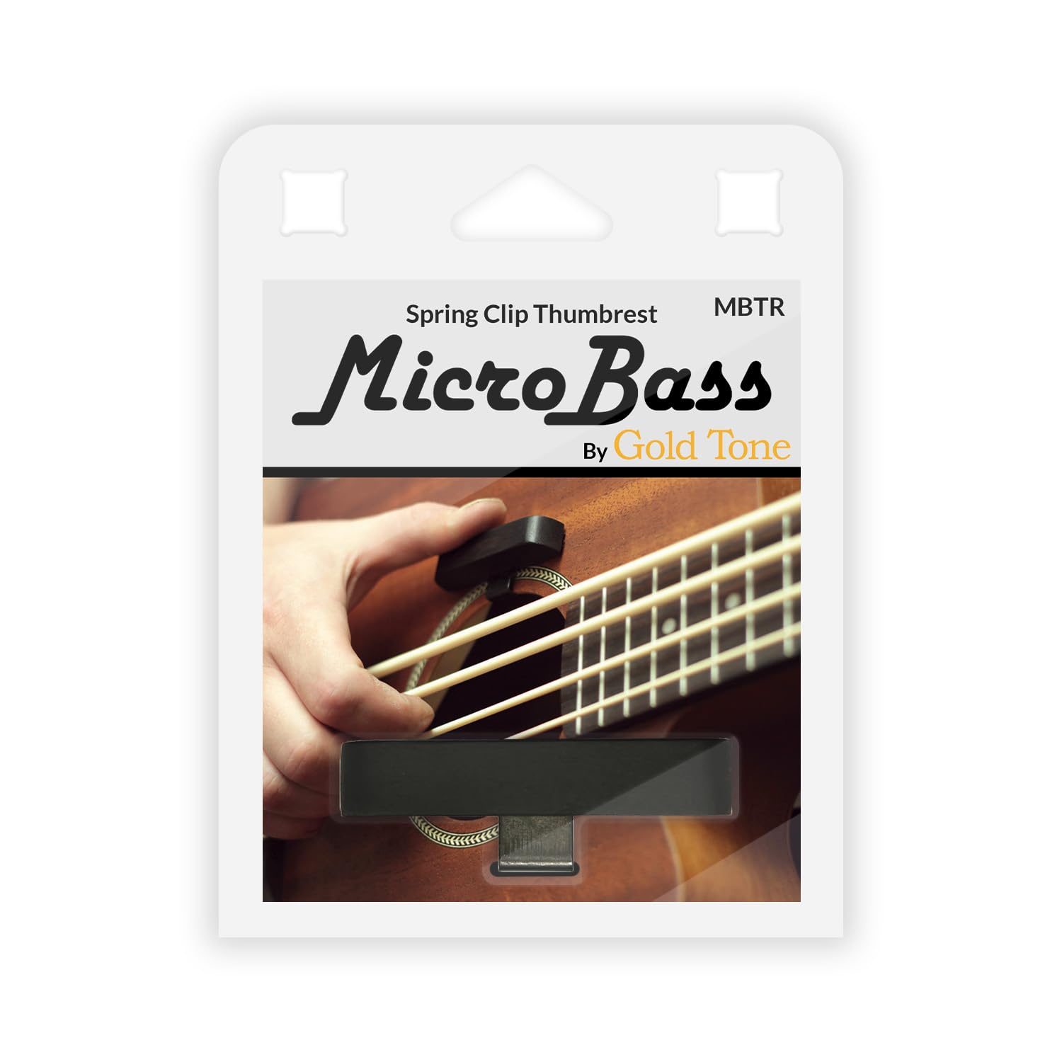 Gold Tone MBTR MicroBass Thumb Rest - Removable, Brass, Black