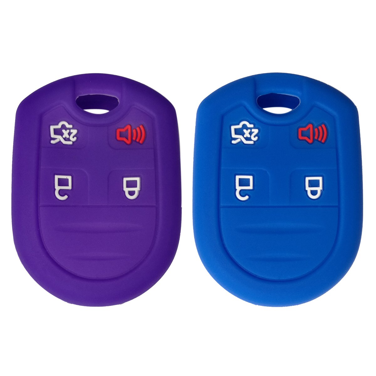 Coolbestda 2Pcs Rubber Key Fob Case Skin Jacket Keyless Skin Protector Holder For Ford F150 F 150 F250 F350 Mustang Fusion Explo