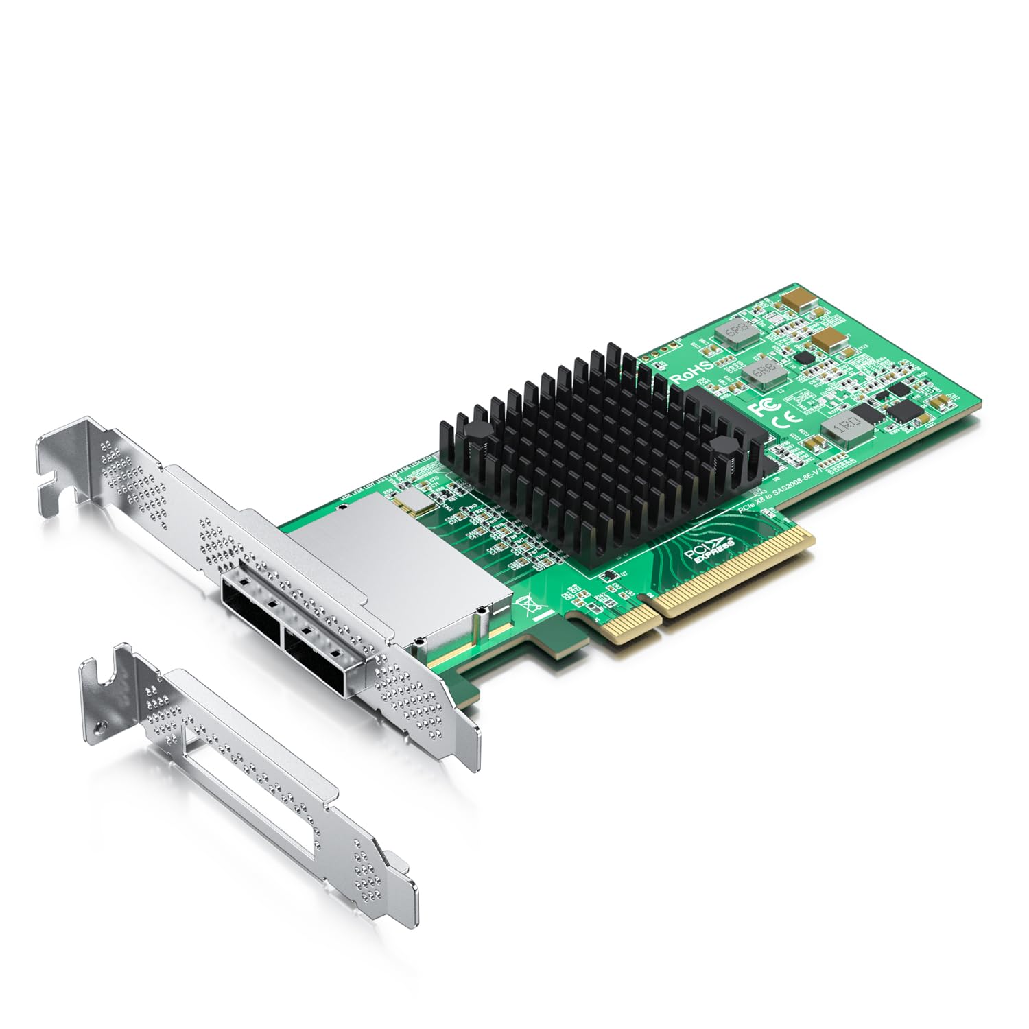 6G External Pcie Controller Card, Sas/Sata Hba Host Bus Adapter, Sas 2008 Chip, Pcie X8, Sas 2.0, 2X Mini Sas Sff 8088 Ports,Sam