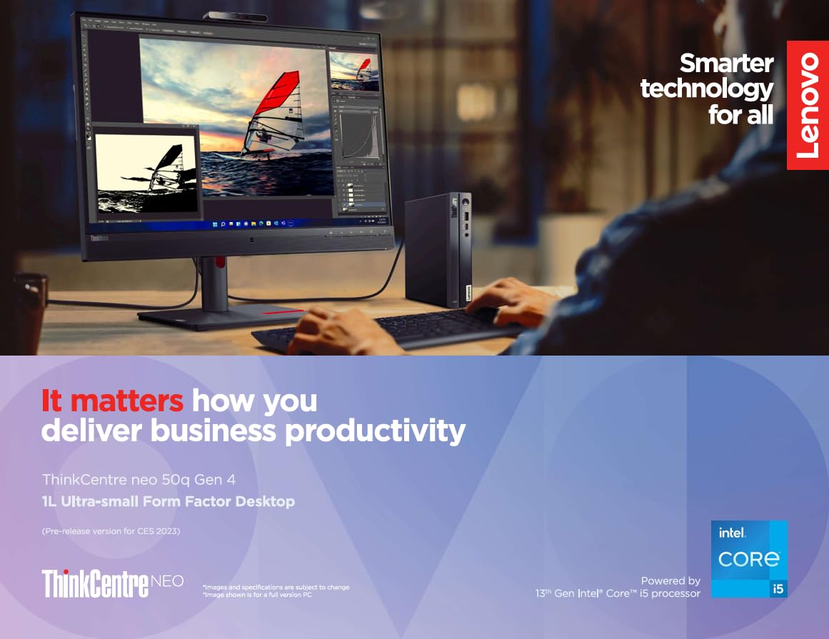 Lenovo Thinkcentre 50Q Gen 4 Business Mini Desktop, 13Th Gen Intel Core I5 13420H, 32Gb Ram, 1Tb Ssd, Display Port, Wired Keyboa