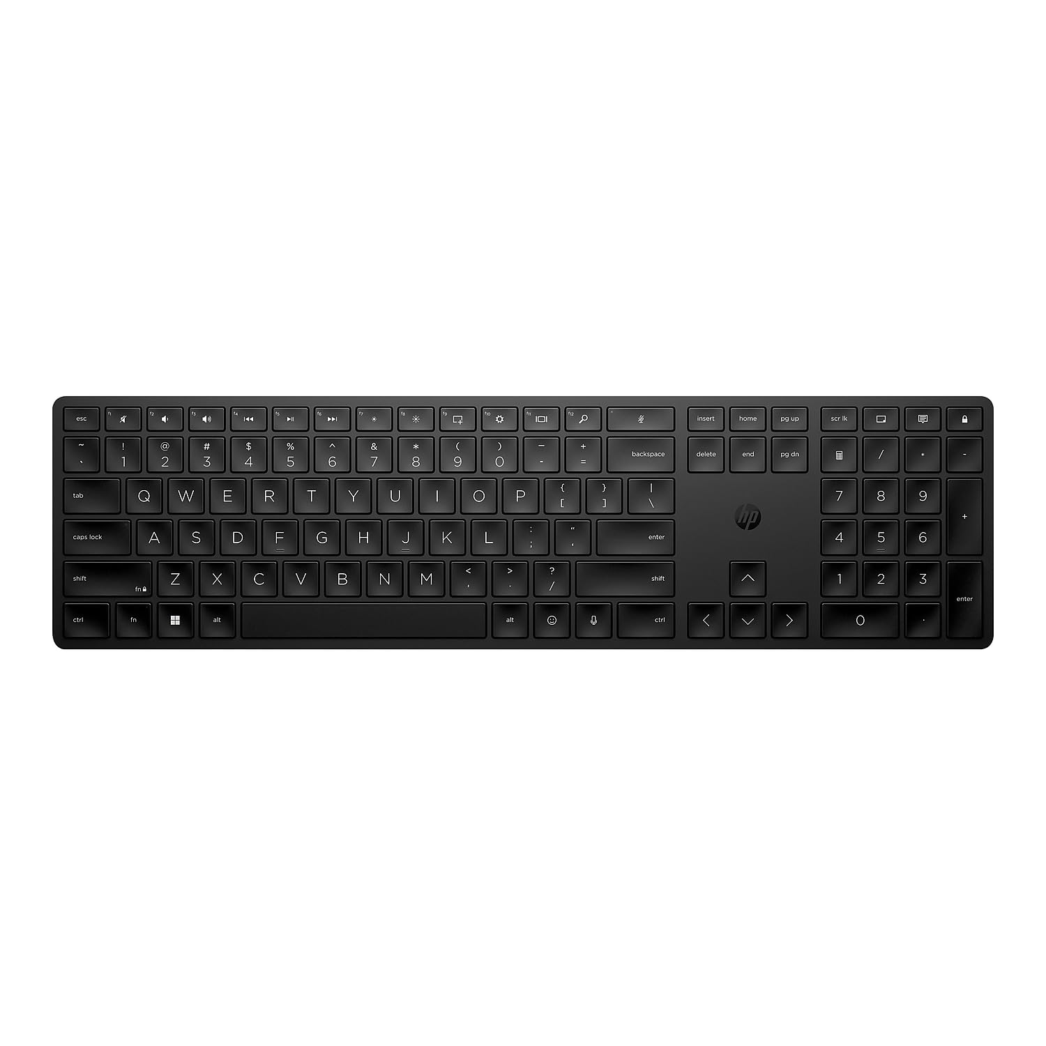 HP 450 Programmable Wireless Keyboard - Wireless Connectivity - RF - 32.81 ft - 2.40 GHz - 19 Hot Key(s) - Mute, Dictation, Emoj