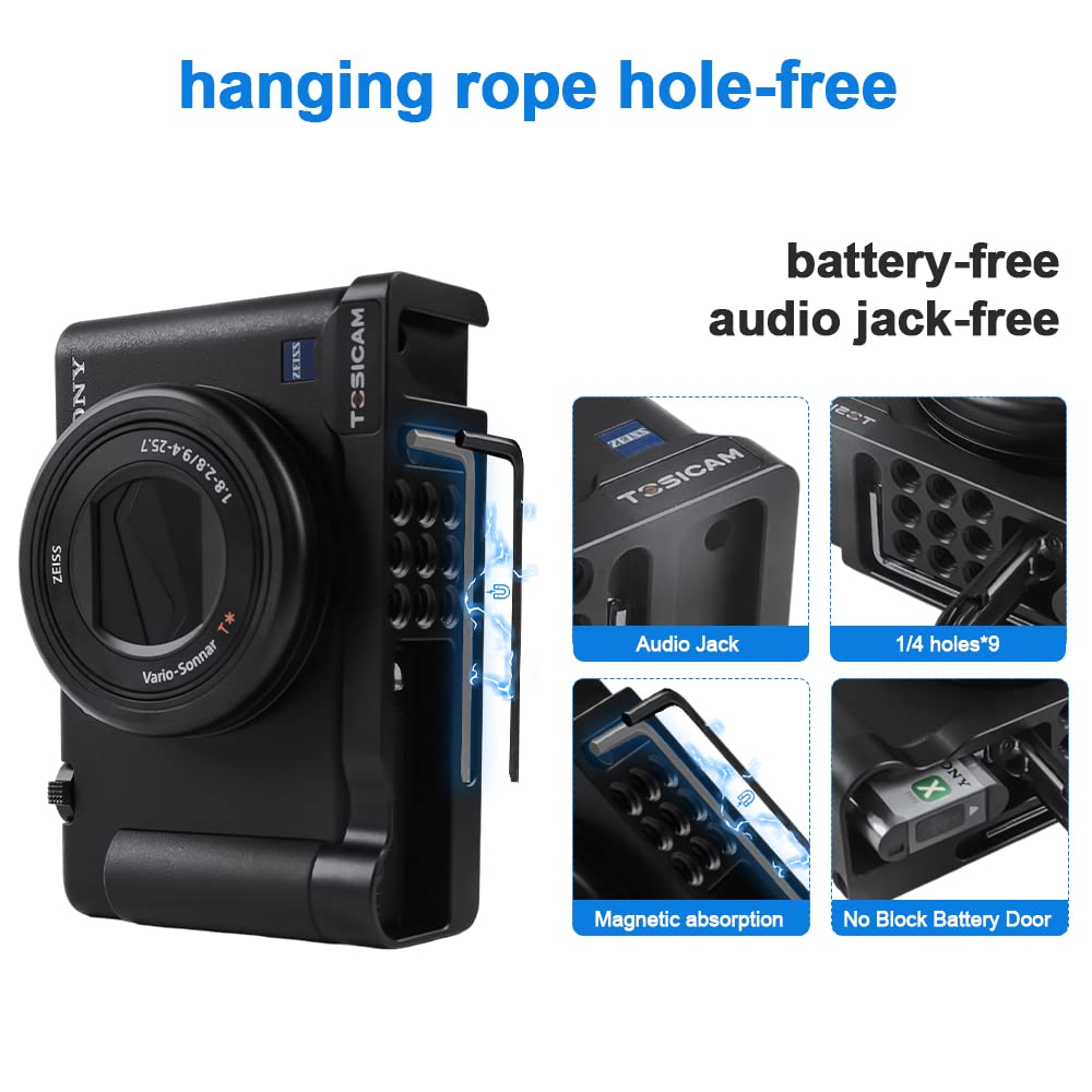 Tosicam Zv1 Camera Base Mount Bracket For Sony Zv1 Compact Camera Cold Shoe Mount Microphone/Light Extension,Support Vertical Video Youtube Vlog Accessories