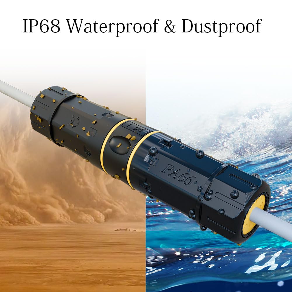 Fgb 10Gbps Waterproof Rj45 Coupler Cat7, Shielded Ip68 Waterproof Ethernet Connector, Waterproof Ethernet Coupler Outdoor Networ