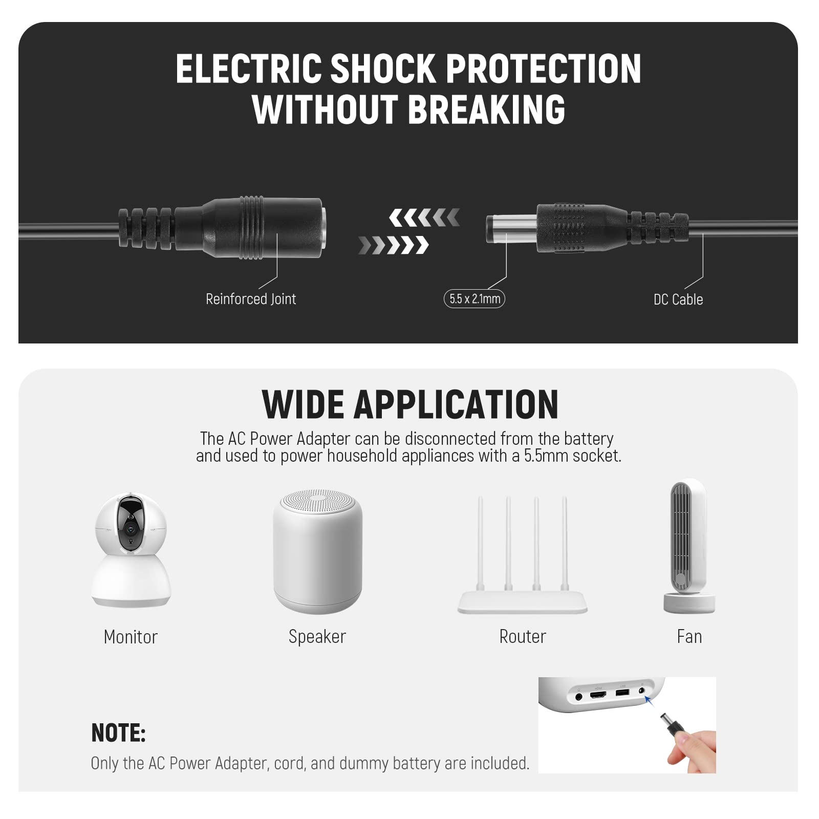 Neewer Dummy Battery Replacement For Lp E6 Lp E6N Lp E6Nh With Dc Coupler And Ac Power Adapter Compatible With Canon Eos R Ra R3