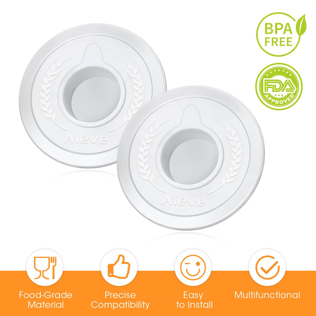 Aieve Mixer Bowl Covers, Mixer Splatter Guard Lids For Kitchenaid 4.5 5Qt Tilt Head Stand Mixer(2 Pack)