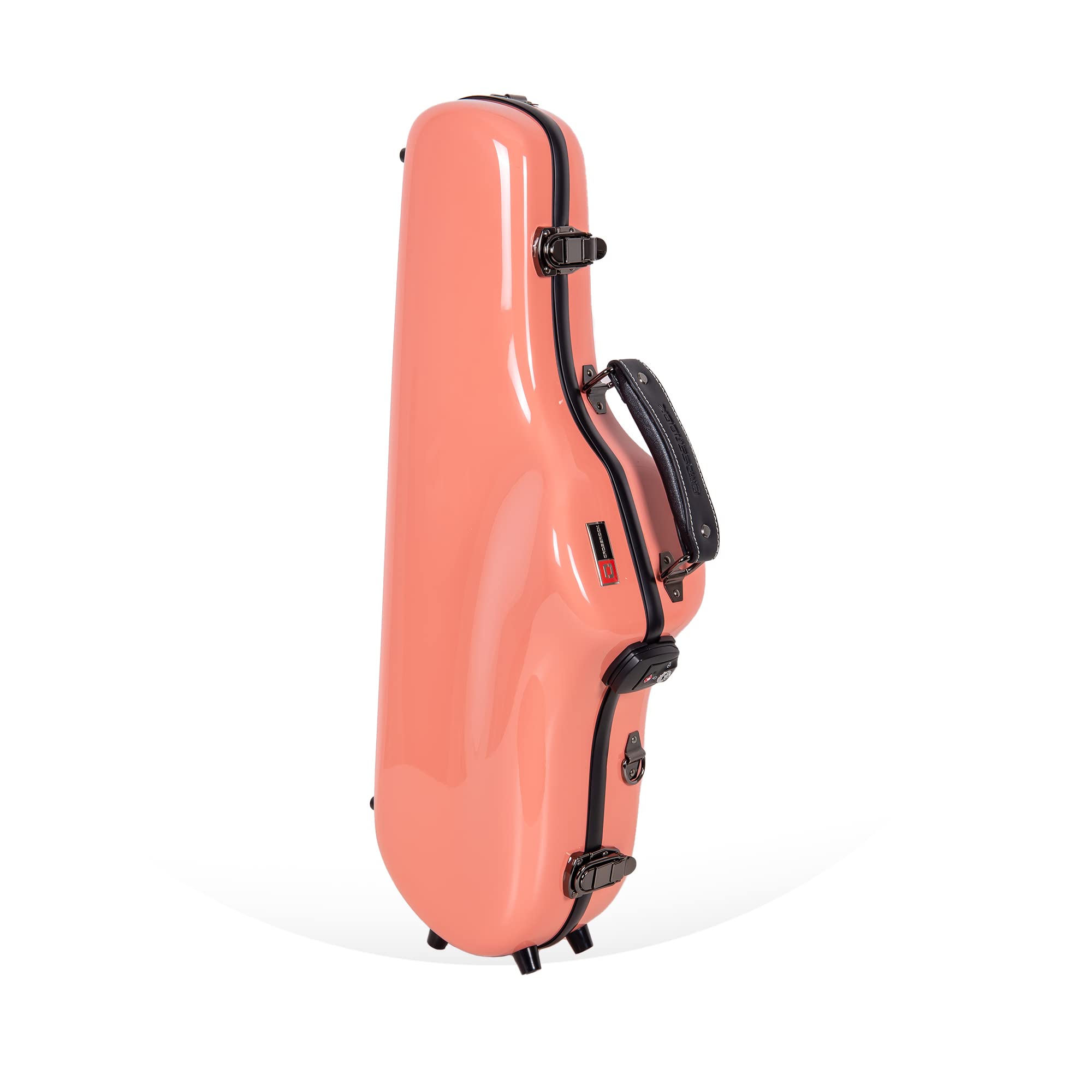 Crossrock Pro Grade Alto Saxophone Case | Spanish Pink Finish, Tsa Lock, Elite Protection, Detachable Straps, Accessory Pocket F