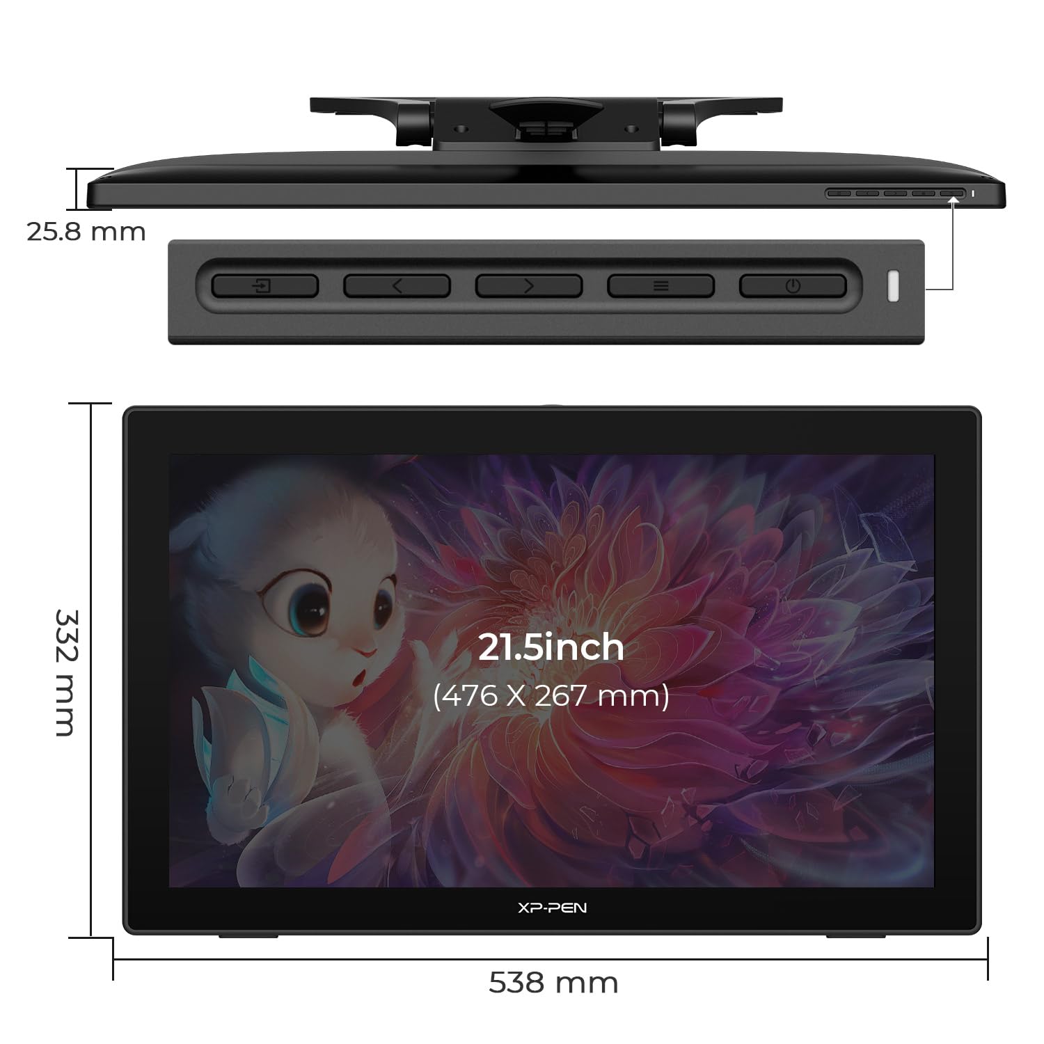 Xppen Artist 22 2Nd Drawing Tablet With Screen Graphics Tablet 122% Srgb With 8192 Levels Battery-Free Stylus, 21.5Inch Pen Disp