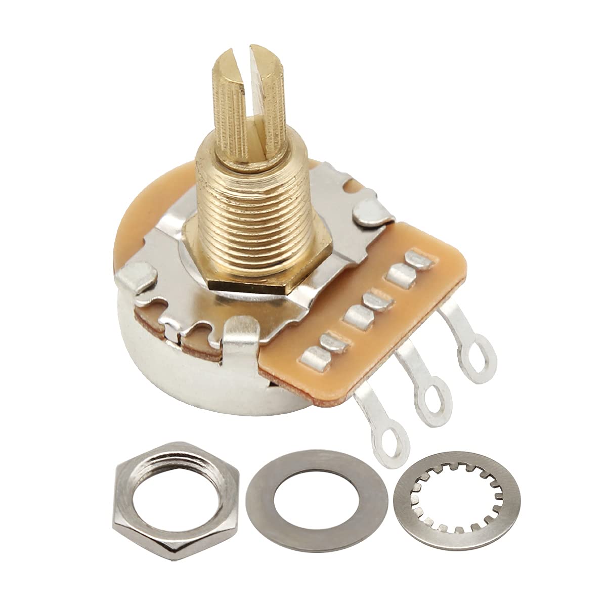 Fleor 250K Audio Pots 19Mm Long Split Shaft Guitar Potentiometer, Pack Of 2