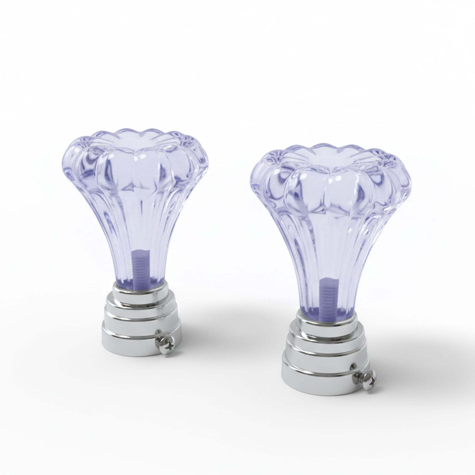 Atlantic Curtain Rod Finials Set Of 2  Flower Style Decorative Textured Resin Finials For Standard Drapery Rods, Amethyst Purpl