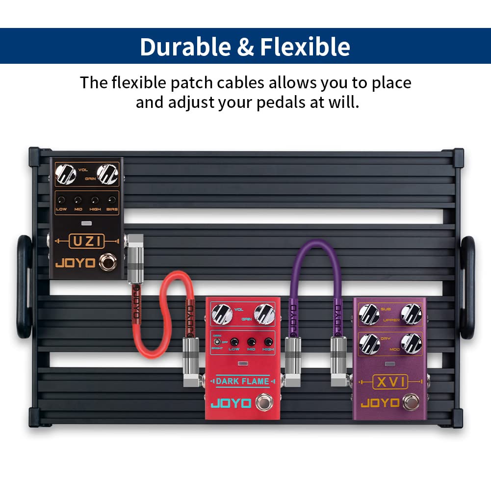 Joyo Guitar Patch Cables 7.8 Inch Professional Bass Guitar Effect Pedal Patch Cords 1/4 Inch (Cm 11, 6 Pack)