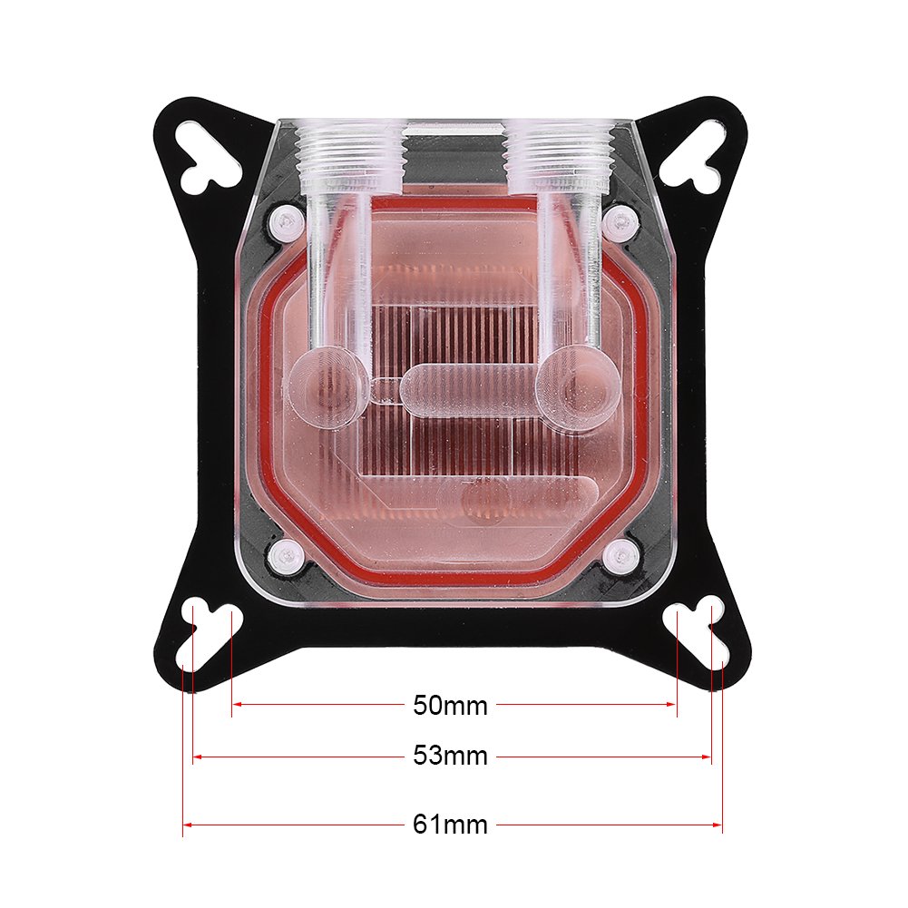 Computer Gpu Water Cooling Block 50 X 50 X 3Mm Pc Water Cooler Head With Pom Cover For Water Cool System Computer