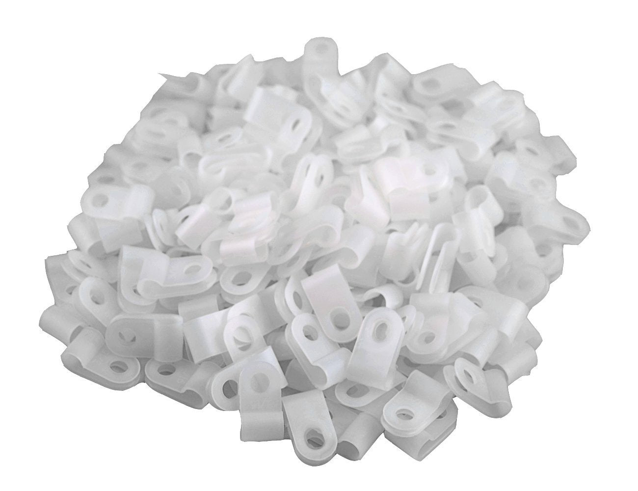 Xingyheng 200Pcs White Nylon R Type Cable Clamps Fastener For 1/8 Inch (3.2Mm) Dia Wire Tube (Plastic Wire Cord Clip Fixer)
