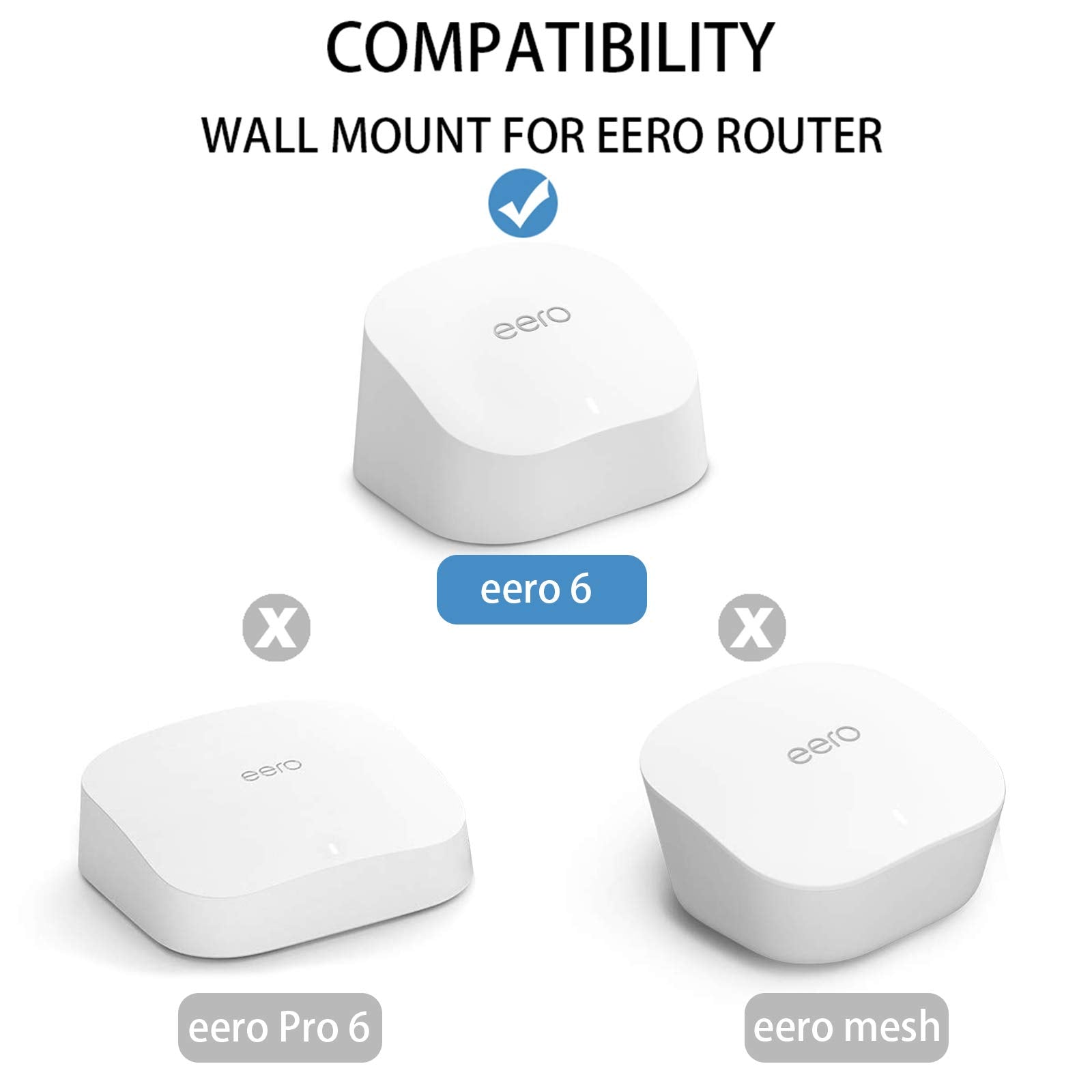 Screwless Wall Mount For Eero 6 Dual Band Mesh Wi Fi 6 Router Holder, No Tools Required, Easy To Install, No Drilling, Strong Vh
