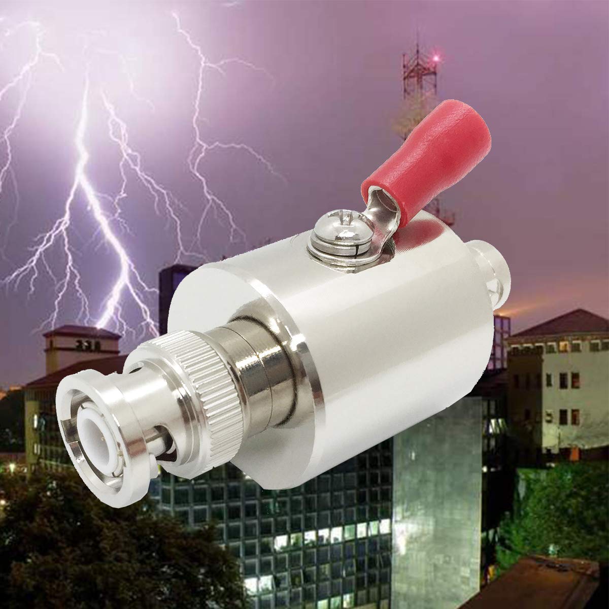 Rfiotasy Lightning Arrester Bnc Lightning Protection Device Male To Female Dc 3Ghz For Communication, Monitoring Equipment, Ethe